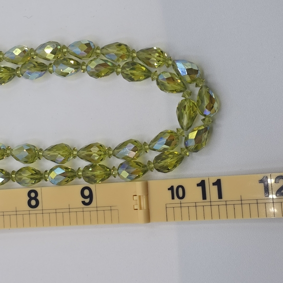 Vintage Green Crystal Necklace And Earrings - Clip On - Picture 9 of 12